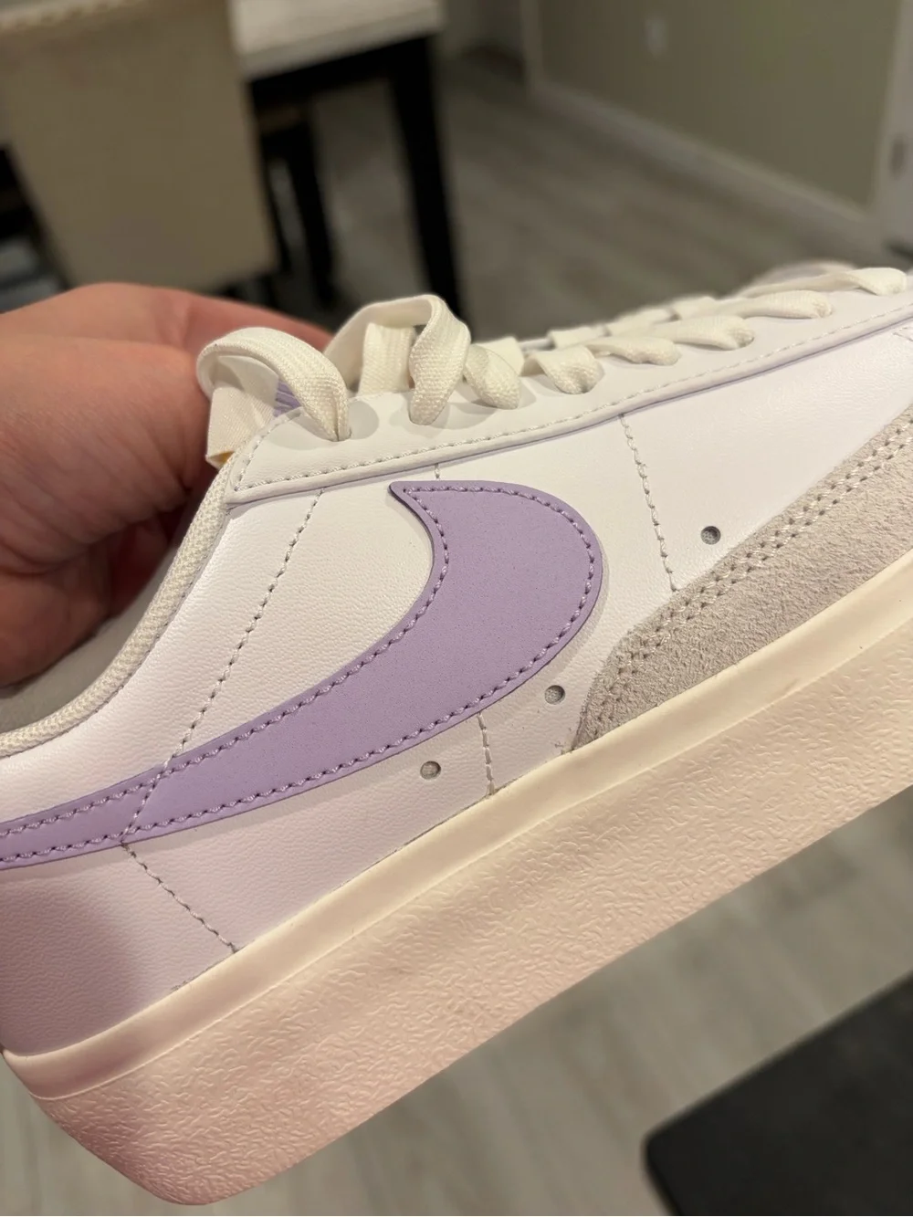Nike Women's Low-Top Sneaker in White and Lavender